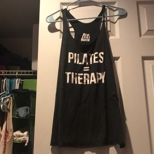 Pilates equals Therapy racer back workout T